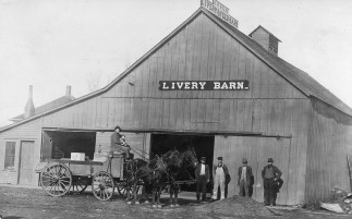 H.W. Heine Livery and Feed Barn, McFarland, Kansas Postcard