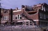 The 1966 tornado which ripped through Topeka destroyed the Central Park School beyond repair. Fortunately, school was not in session when the building was demolished by the tornado.