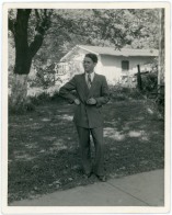 Friedrich Meditz poses for a photo in Kansas City, Kansas shortly after his arrival in 1950.