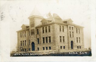 Notice that the "new" Alma High School was still under construction when this 1907 Bowers' photo was taken. The steps and sidewalks had yet to be constructed.